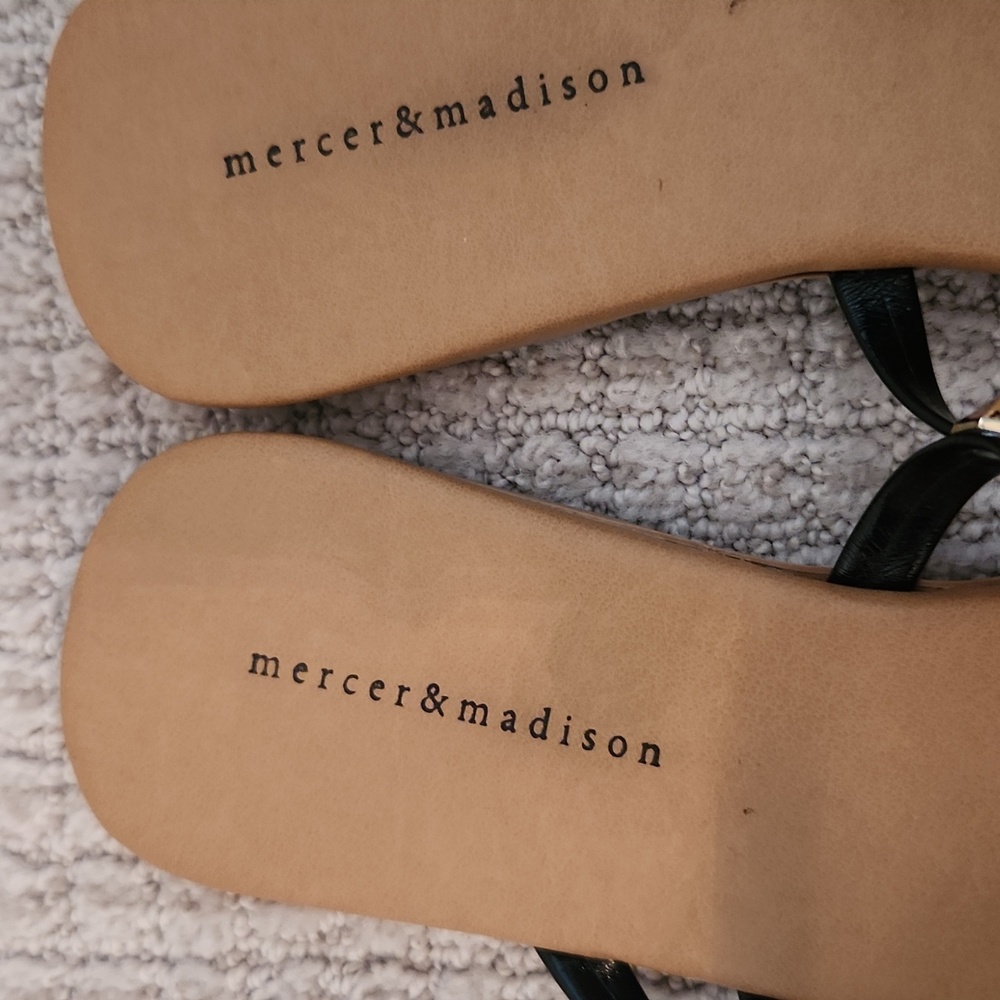 Black and Gold Stud Sandals - Picture 2 of 2